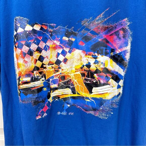 Robert Graham T-Shirt Douvier Racing Graphic Blue Size Men's Medium NWT - Picture 2 of 8